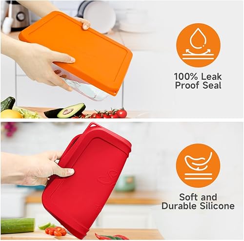 Miniatura 5 de Sophico Tapa rectangular de almacenamiento de silicona para 11 tazas de repuesto para cuencos de vidrio Pyrex 7212-PC, recipiente no incluido