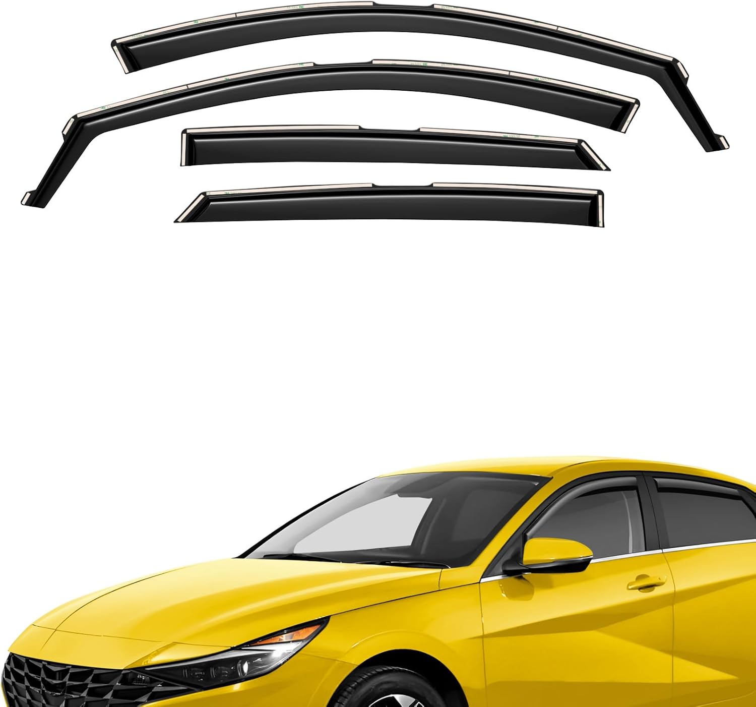 AEROGUYS Durable In-Channel Window Deflectors for Hyundai Elantra 2021-2026 - Rain Guards, Sun Visors, Easy Fit 4pcs