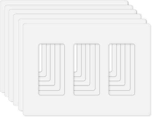 Miniatura 7 de Cubierta de placa de pared sin tornillos de 3 segmentos, cubierta de salida decorativa para interruptores de luz, atenuadores, GFCI, receptáculo,