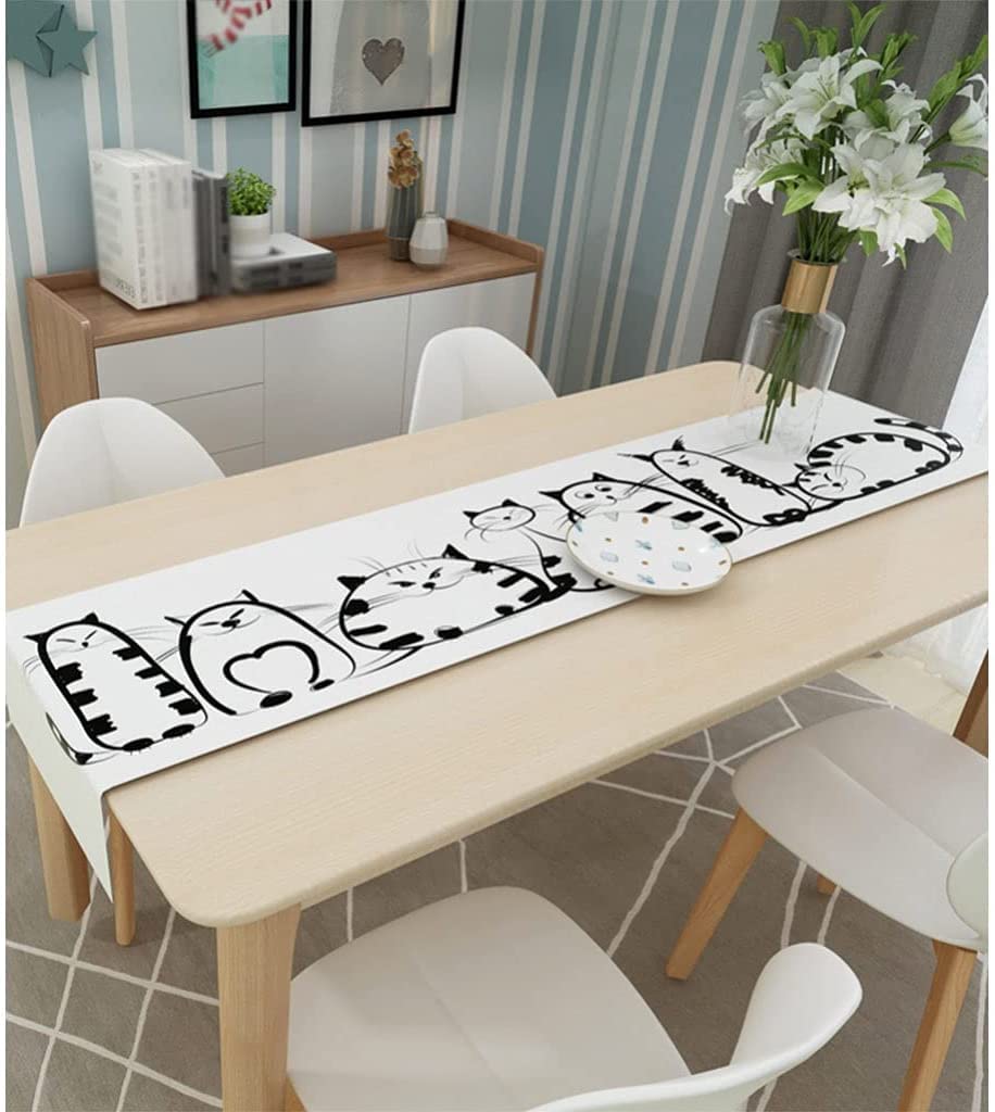Centro Mesa Camino De Mesa Moderno Único, Cubierta Tela para Armario Zapatos con Tema Bonito, Rectangular, Mantel Individual Simple Decoración Camino(A)