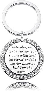 Encouragement keychain I am The Storm Fate Whispers to The Warrior Keychain Inspirational Gift Fate Whispers Quote Keychain