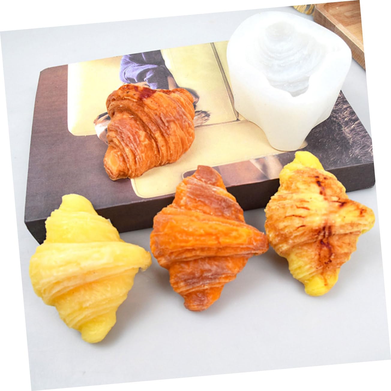 Operitacx 5 Pièces Moule De Cuisson Moules en Silicone Bougie Cire Moules Fabrication De Bougies Moule Croissant DIY Silicone Moule DIY Moule Croissant Moule Unique Croissant Bougie Moules