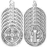 Toyvian 12 colgantes metálicos de San Benito, amuletos italianos decorativos de aleación, 12 piezas para manualidades, pulseras, llaveros y decoración bíblica en hogar y oficina
