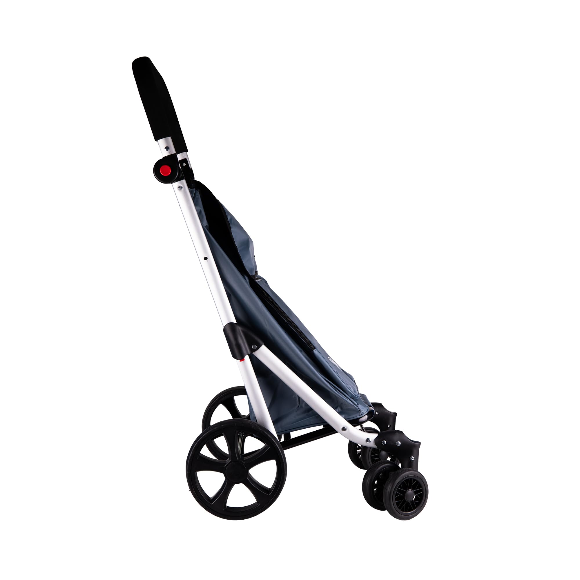 Cofan Carro de compra plegable con 6 ruedas | Material: aluminio | Bolsa de 53 litros | Bolsillo para congelados | Naranja y negro/Gris (Gris, 53 Litros)