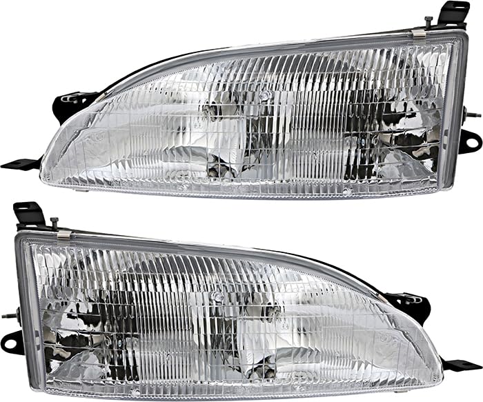 For Toyota Camry Headlights Lamps Set 1995 1996 USA Built Halogen Driver and Passenger Side