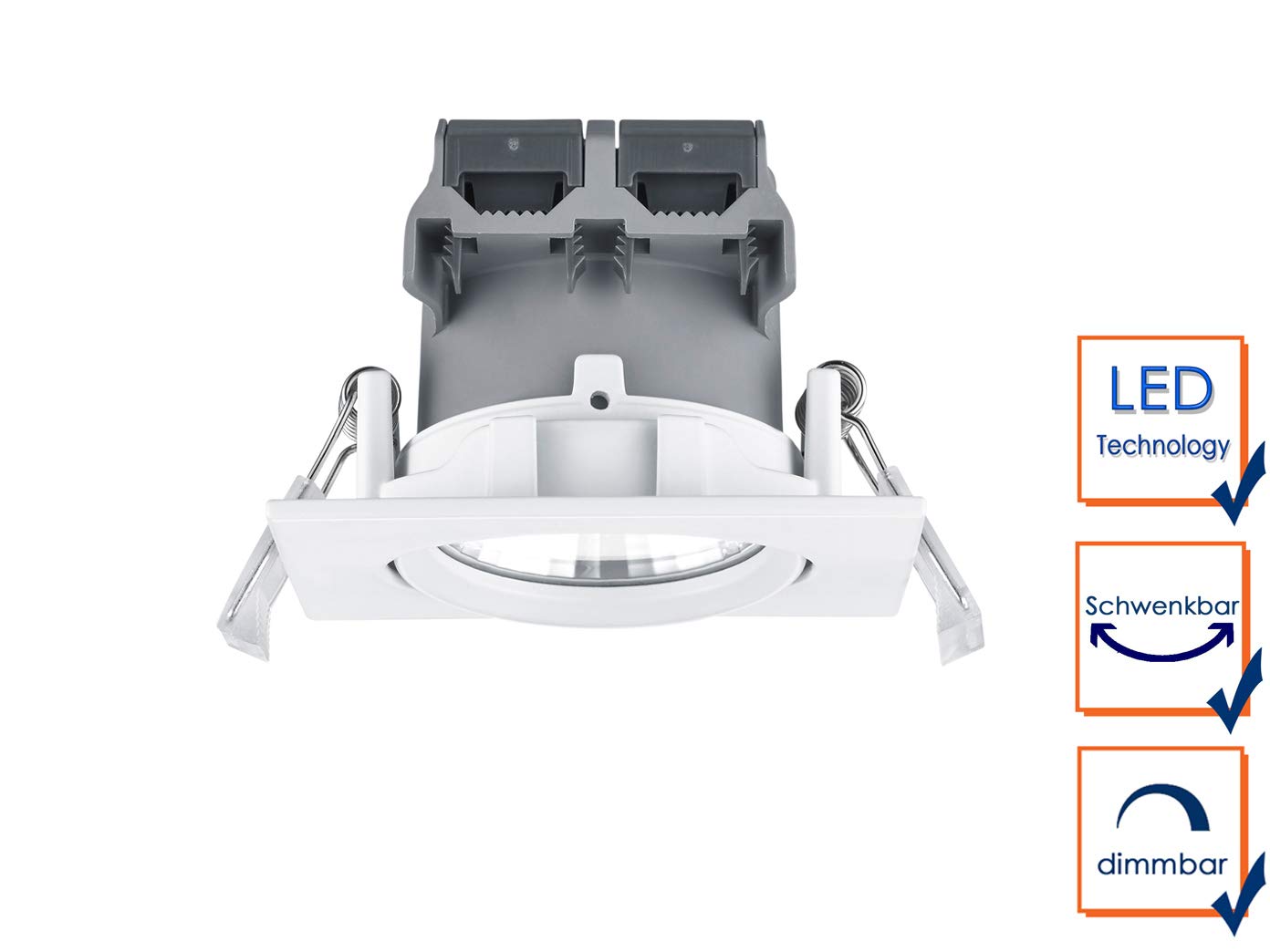 Trio Leuchten Pamir 650410331 - Set di 3 faretti LED da incasso, in metallo bianco opaco, con 3 LED da 5,5 Watt