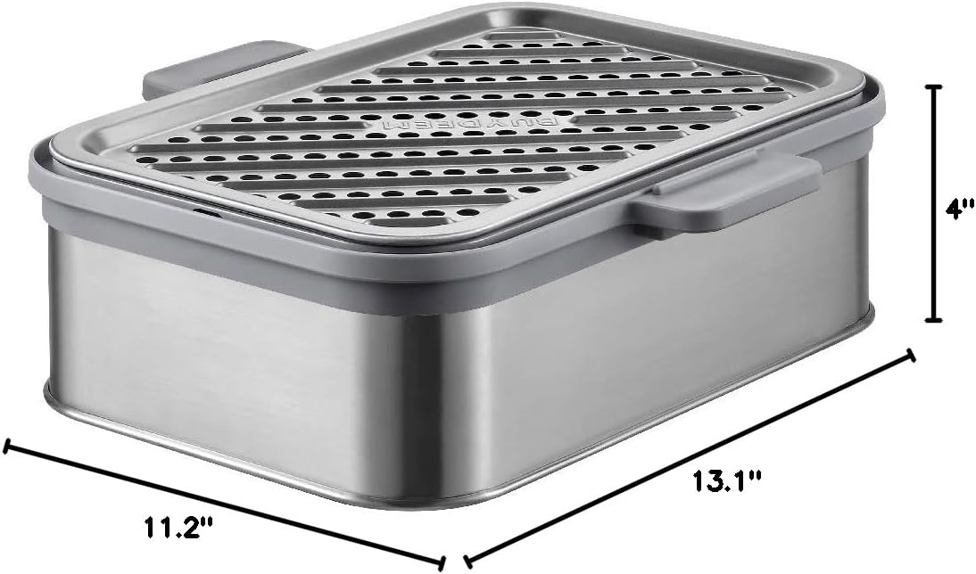 BUYDEEM A501 Stackable Double Tier for Electric Food Steamer, with 18/8 Stainless Steel Tray & Handles, Suitable for G563 One-Touch Vegetable Food Steamer, 11 * 4 Inch - Image 3