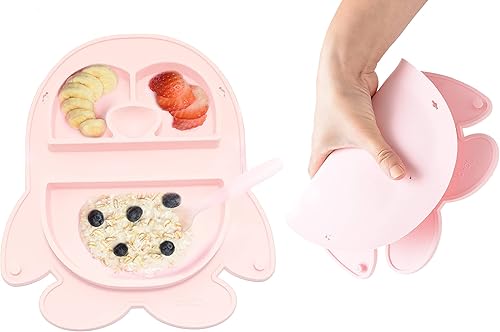 Plato plegable para bebés, nuestro plato de viaje más conveniente para bebés y niños pequeños, plato plegable para bolsa de pañales, viaje con
