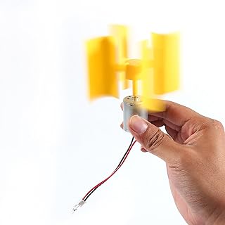 flexman Mikro Vertikal Windturbinen, Kleinmotor Windflügelgenerator für das Prinzip der Stromerzeugung und DIY Experiment für Den Naturwissenschaftlichen Unterricht
