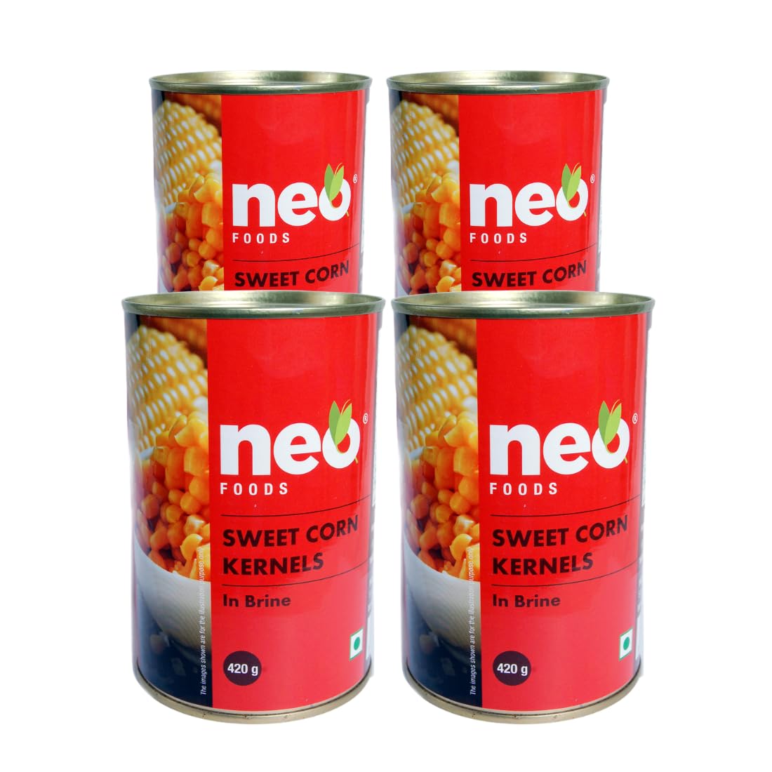 Neo Sweet Corn Kernels 420g Tin I P4 I Use as topping for Pizza, Pasta, Salads,Sandwich, Burger I Low Fat Ready-To-Eat Healthy Snack, Source of Fibre I Nt. Wt. 420g / Dr. Wt. 285g (Pack of 4)-image-19