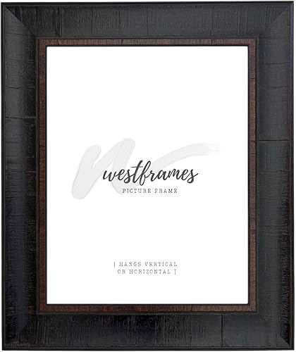 The Lodge - Marco de fotos rústico envejecido de 3 pulgadas de ancho (marrón nogal oscuro, marco de 20 x 24 pulgadas con plexiglás y tablero de