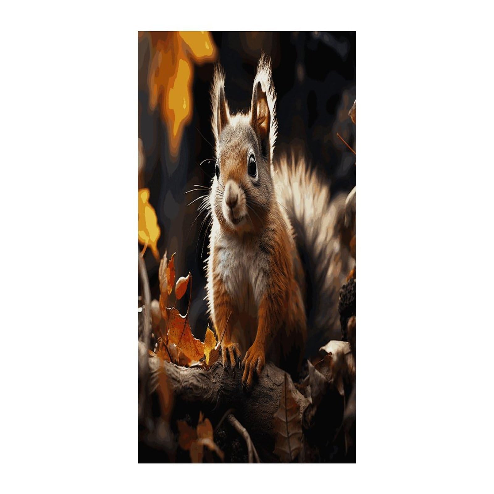 Adfgyerh Style Squirrel In The Woods Curtains，Polyester Blackout Extra Wide，Door Curtain， 35.4X 70.9 Inch For Temporary Room Dividers Bedroom Living Room，Room Darkening Curtains ，For Doorway Privacy For Wall Hangi