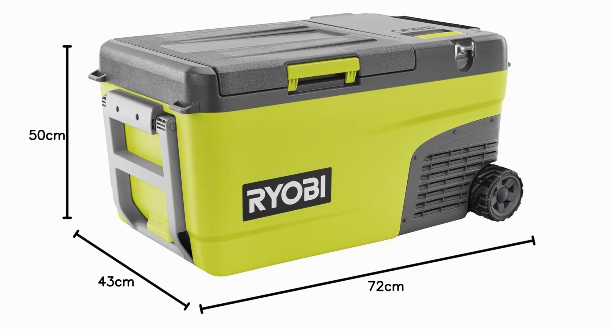 RYOBI 18 V ONE+ Akku-Hybrid-Kühlbox mit Gefrierfunktion RY18CB23A-0, Fassungsvermögen 23 L, inkl. 12 V KFZ-Adapter, 230 V Netzteil, ohne Akku und Ladegerät