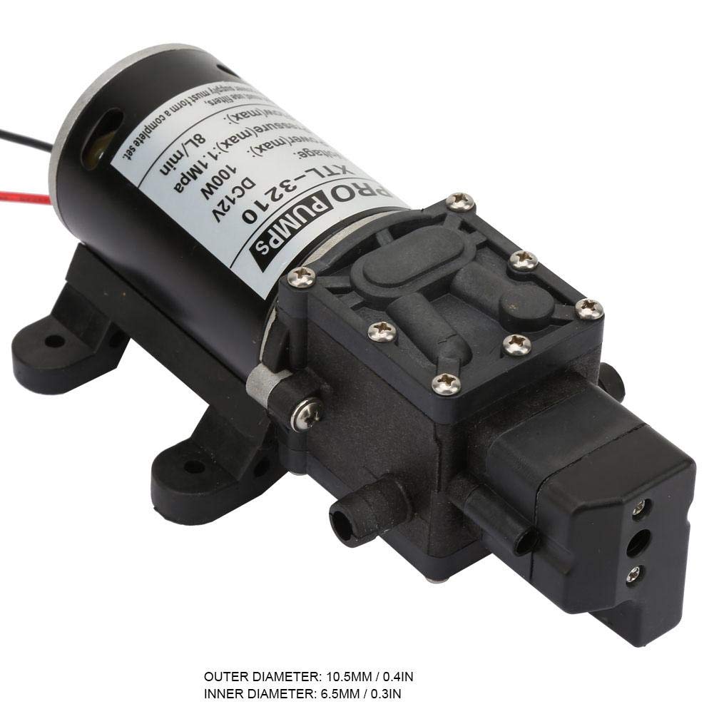 12V 100W Bomba de agua de alta presión con diafragma eléctrico de cebado automático con interruptor de presión 3210YA-12-100 1.5M 8L / M 70M Lift para equipos industriales
