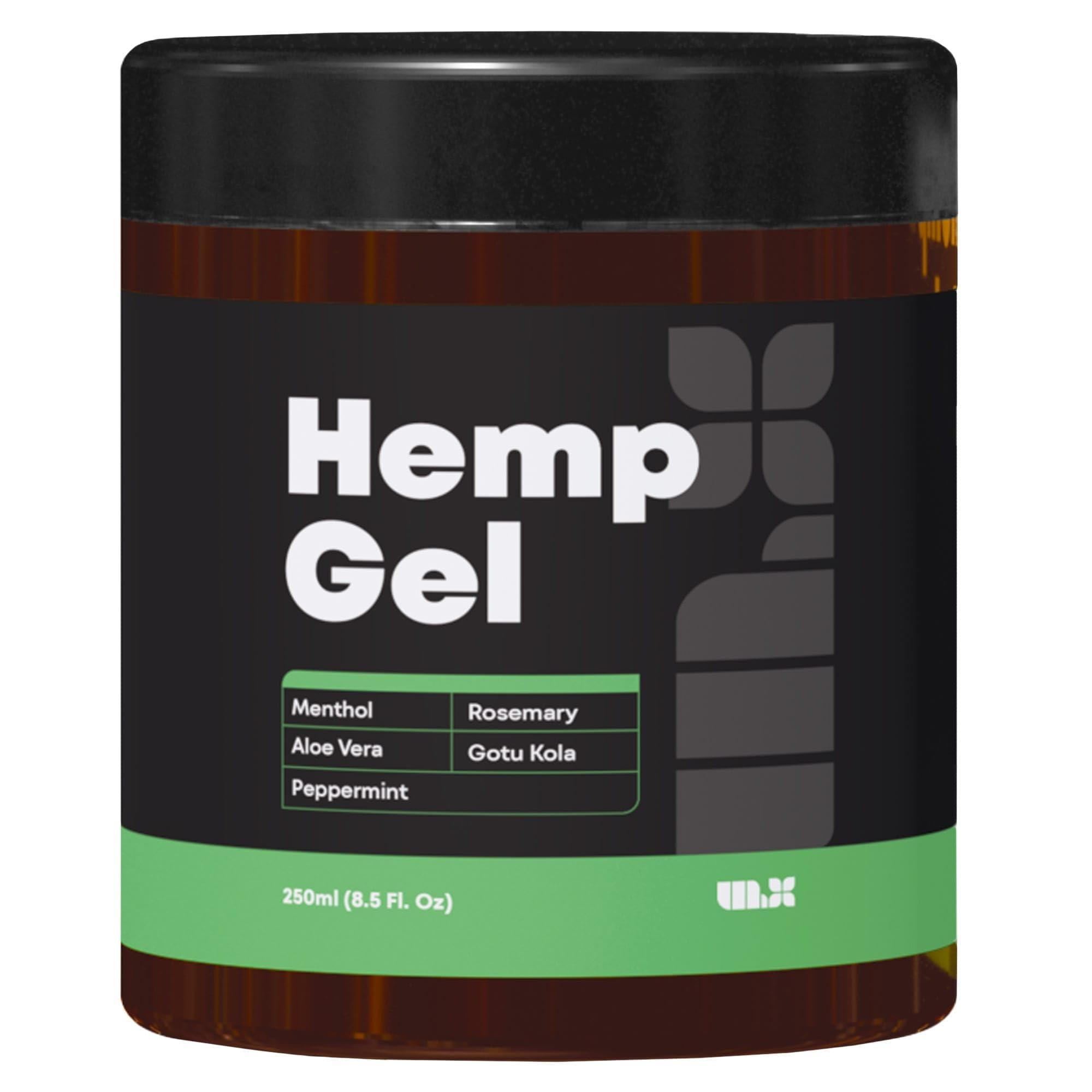 UNLX Hemp Gel - 250ml - Premium Hemp Active Gel, Athletic Hemp Cream Pure, Scientific Muscle Cream Hemp, Menthol Hot Hemp Cream & Massage Cream Hemp - Hemp Balm - Aloe Vera Gel - Made in Germany