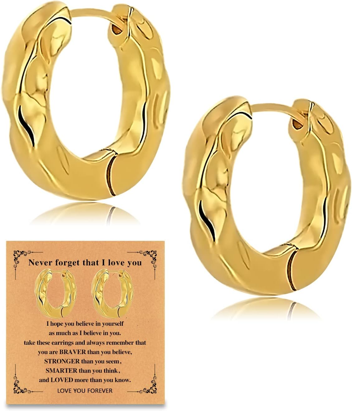 TOLOWOBK Chunky Gold Earrings for Women, Teardrop Earrings for Women Lightweight 18K Gold Plated Earring Dupes, Hypoallergenic Statement Trendy Earrings Gift for Women Girls