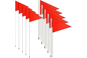 10 Pcs Soccer Corner Flags, Durable Fiberglass Trainer Flags with Adjustable Agility Poles