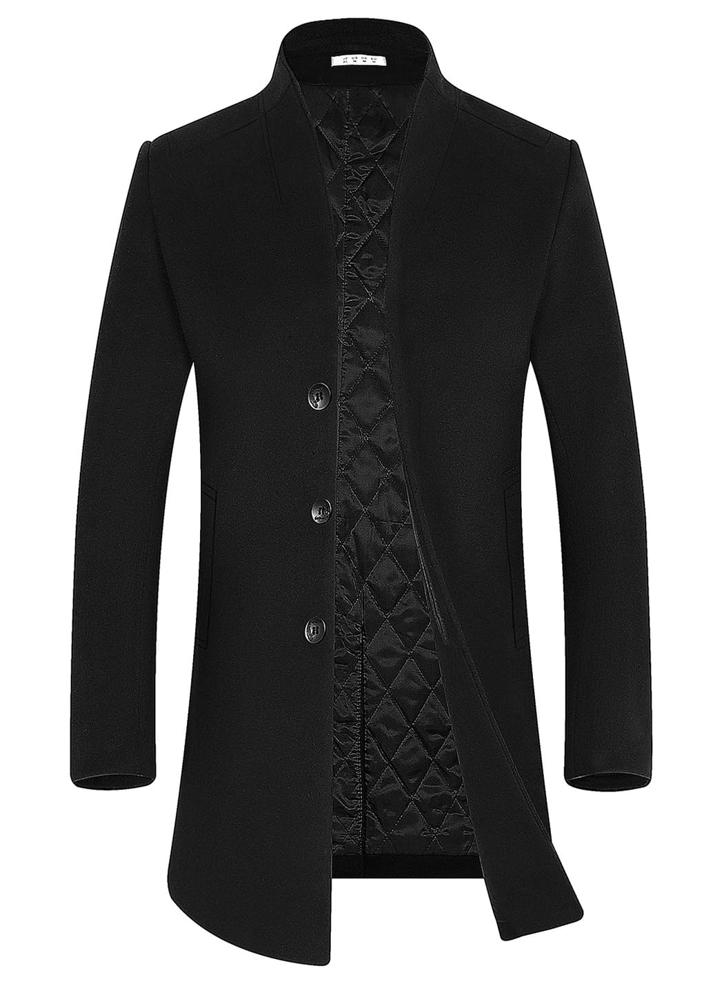 APTROMen's Wool Trench Coat Single Breasted Wool Blend Premium Top Coat Winter Long Coats