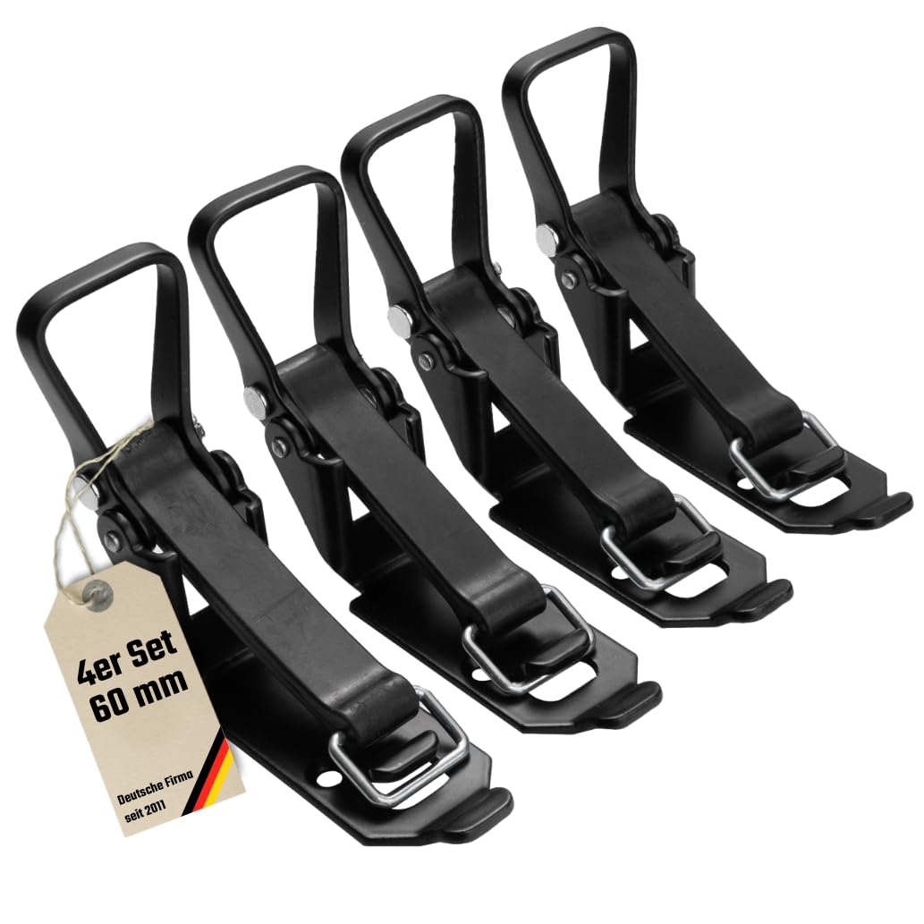 Support de pelle, porte-pelle, porte-bêche, porte-balai, fermeture à serrage, support pour appareils de jardin (noir, 60 mm)