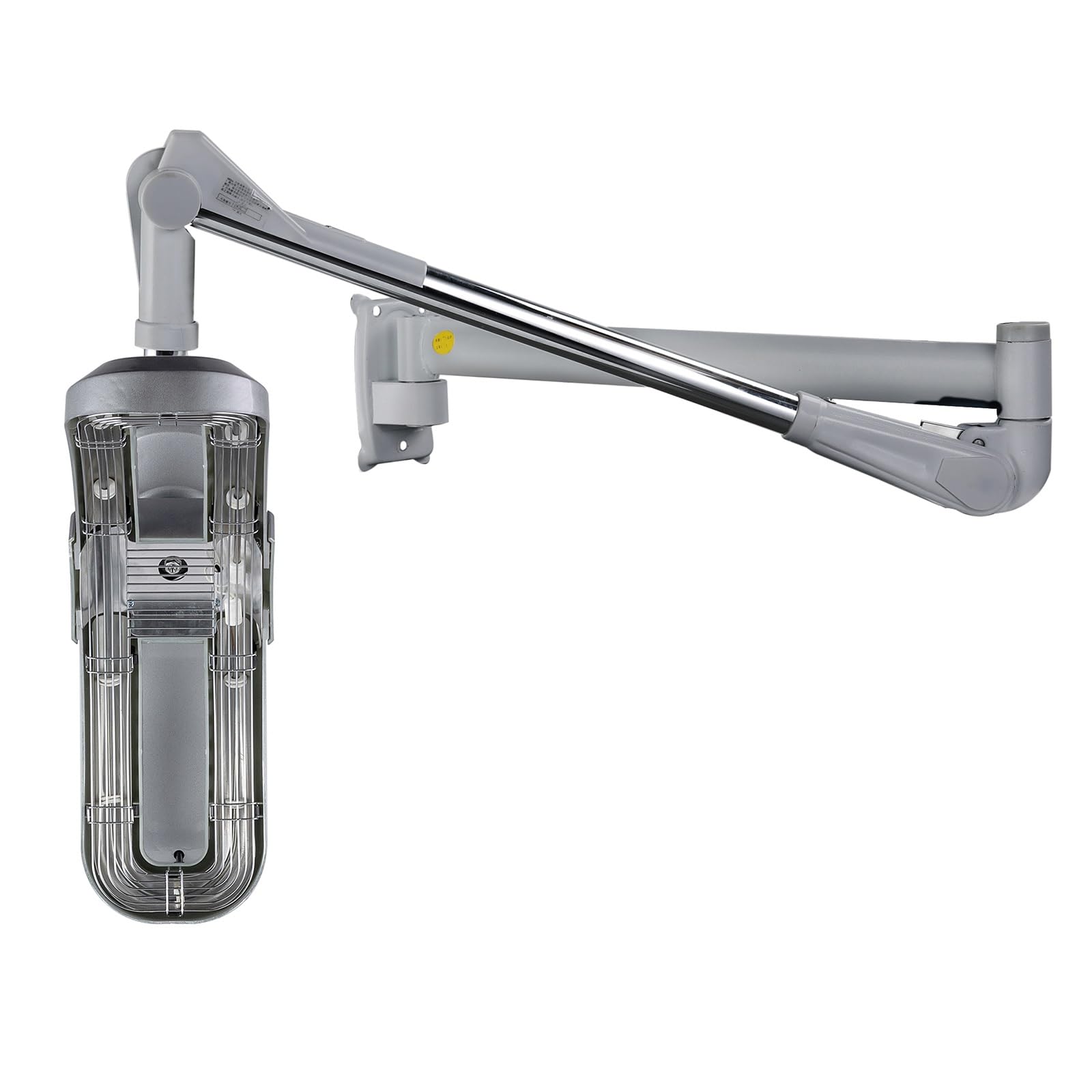 Wall Mount Hooded Hair Dryer for Salon, Professional Hair Color Processor, Temperature & Hood Angle Adjustable(Silver)