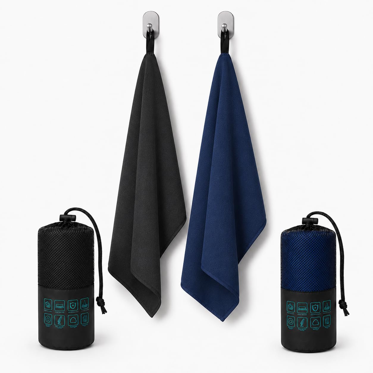 Microfibre Towel - 250 GSM Highly Absorbent Gym Towel & Travel Towel, Lightweight Quick Dry Towels for Adults, Soft Sports Towel for Swimming, Yoga, Camping, Hiking & Beach （90*180,2 piece）