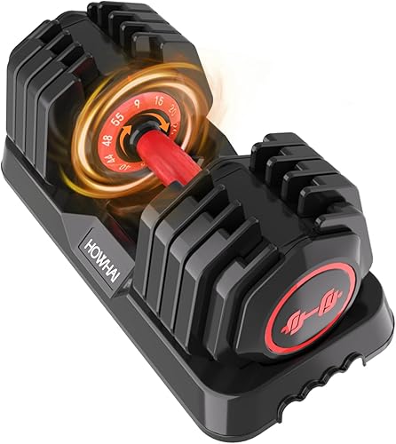 Mancuerna ajustable de 55 libras, mancuerna ajustable 10 en 1 con mango de textura antideslizante, ejercicio y fitness para hombresmujeres, equipo