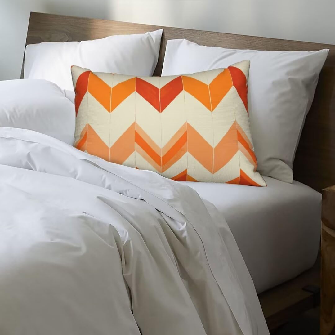 Kissenbezug 70x90, Orange Kissen 2er Set Weich Kissenbezüge, Sofakissen Kissenhülle Mit Verstecktem Reißverschluss Zierkissenbezüge, Nordischer Stil Kissenbezug für Couch Aesthetic Kissen Deko Pr-465