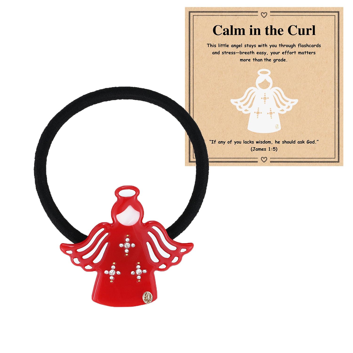 Inspirational Birthday Gifts for Girls "Guardian Angel" Hair Ties, Cute Back to School Gifts for Student from Teather, Daughter Granddaughter Nephew, Christmas Stocking Stuffer Gifts