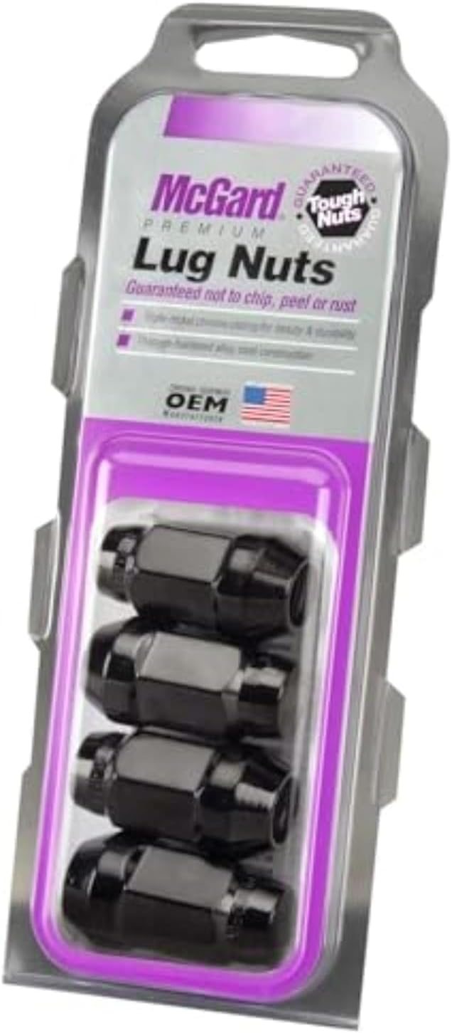 MCGARD 64015 Black Bulge Cone Seat Style Lug Nuts (M12 x 1.5 Thread Size) - Set of 4