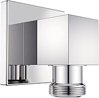 Vista 13 de Codo de suministro montado en la pared - Codo de suministro de pared cuadrado de latón macizo con válvula de retención (cuadrado, oro cepillado)