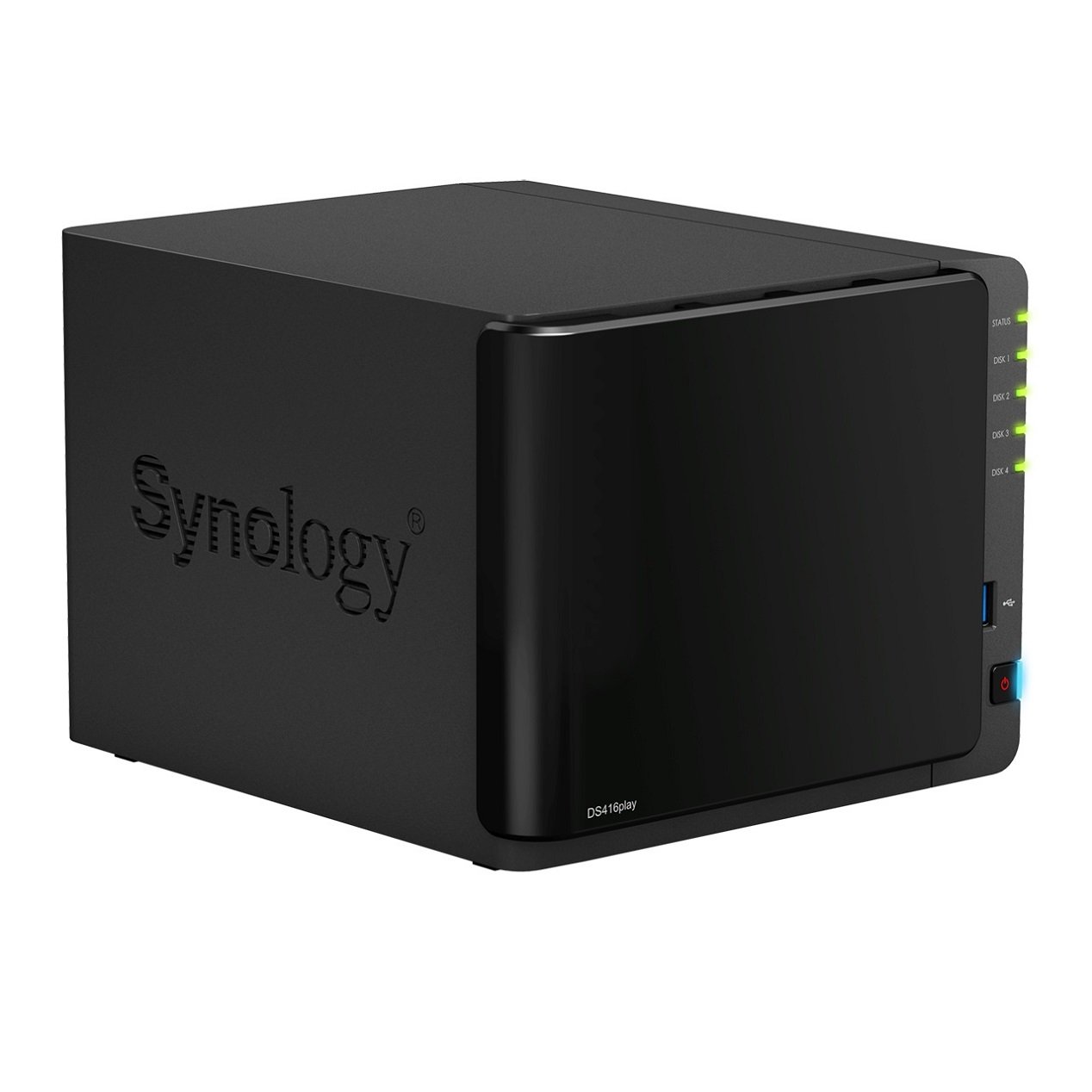Synology DS416play - Servidor NAS para archivos multimedia y transcodificación 4K UHD (Intel Celeron N3060, HDD de 40 TB, 1 GB DDR3, USB 3.0), color negro