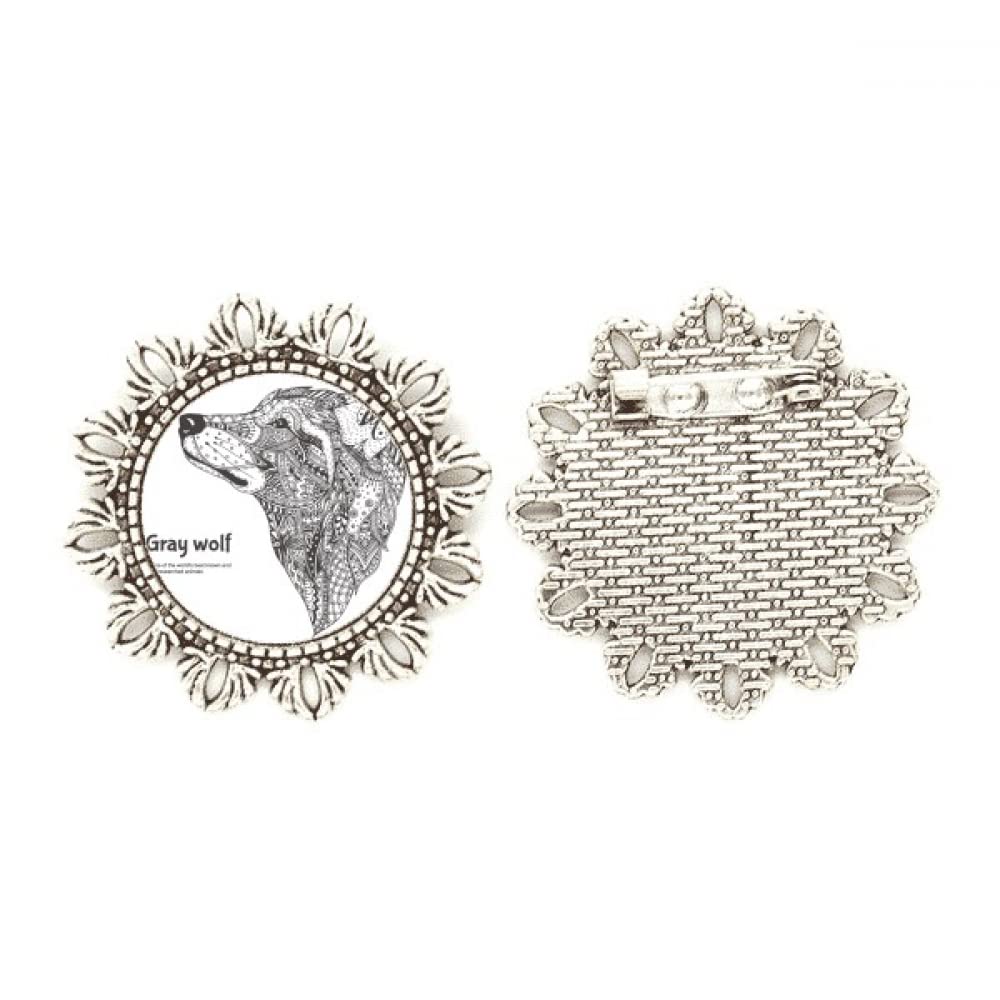Broche de plata con diseño de flor talla mediana para mujer 4