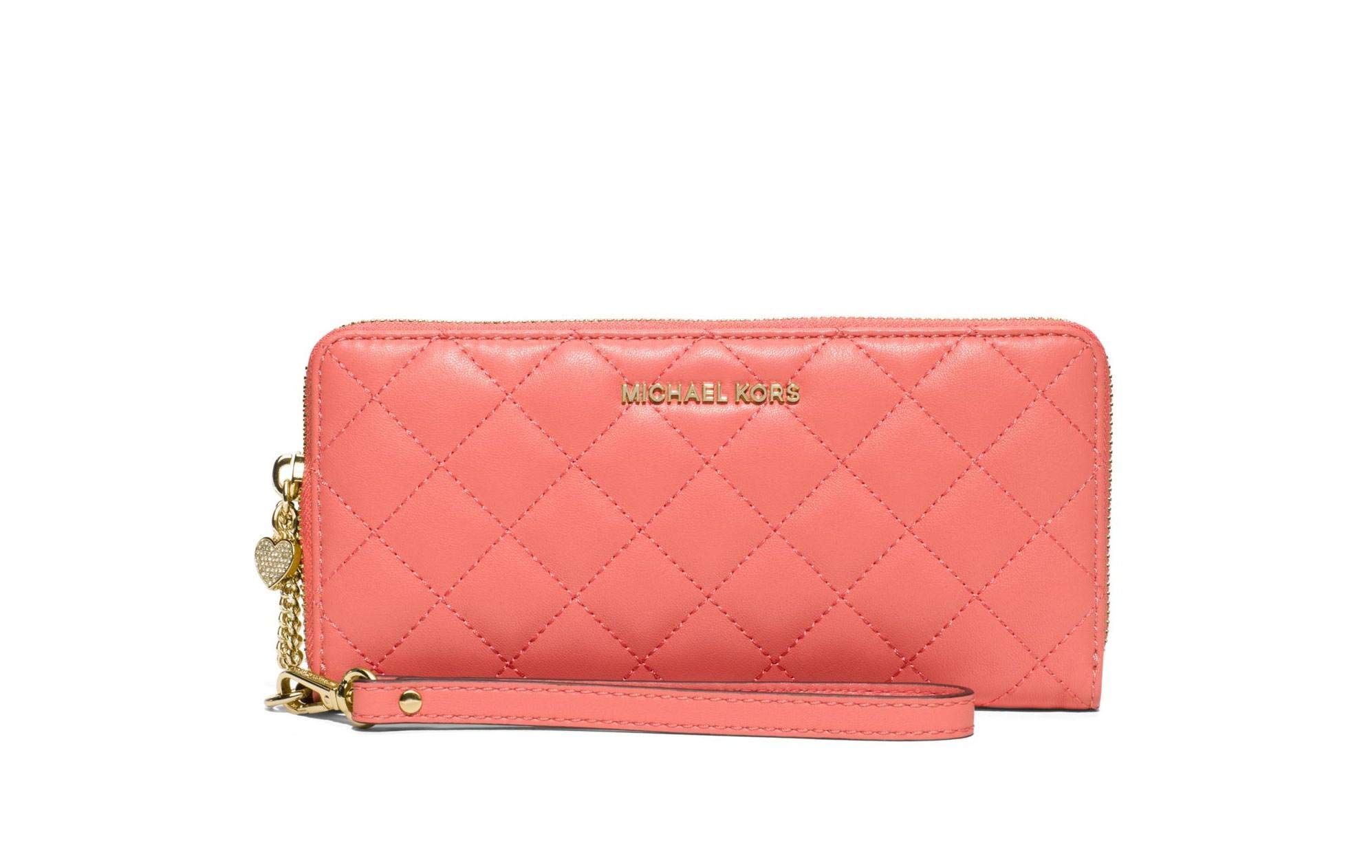 Michael Kors 32S6GA1E7L Alex Quilted Leather Travel Continental Wallet - Pink