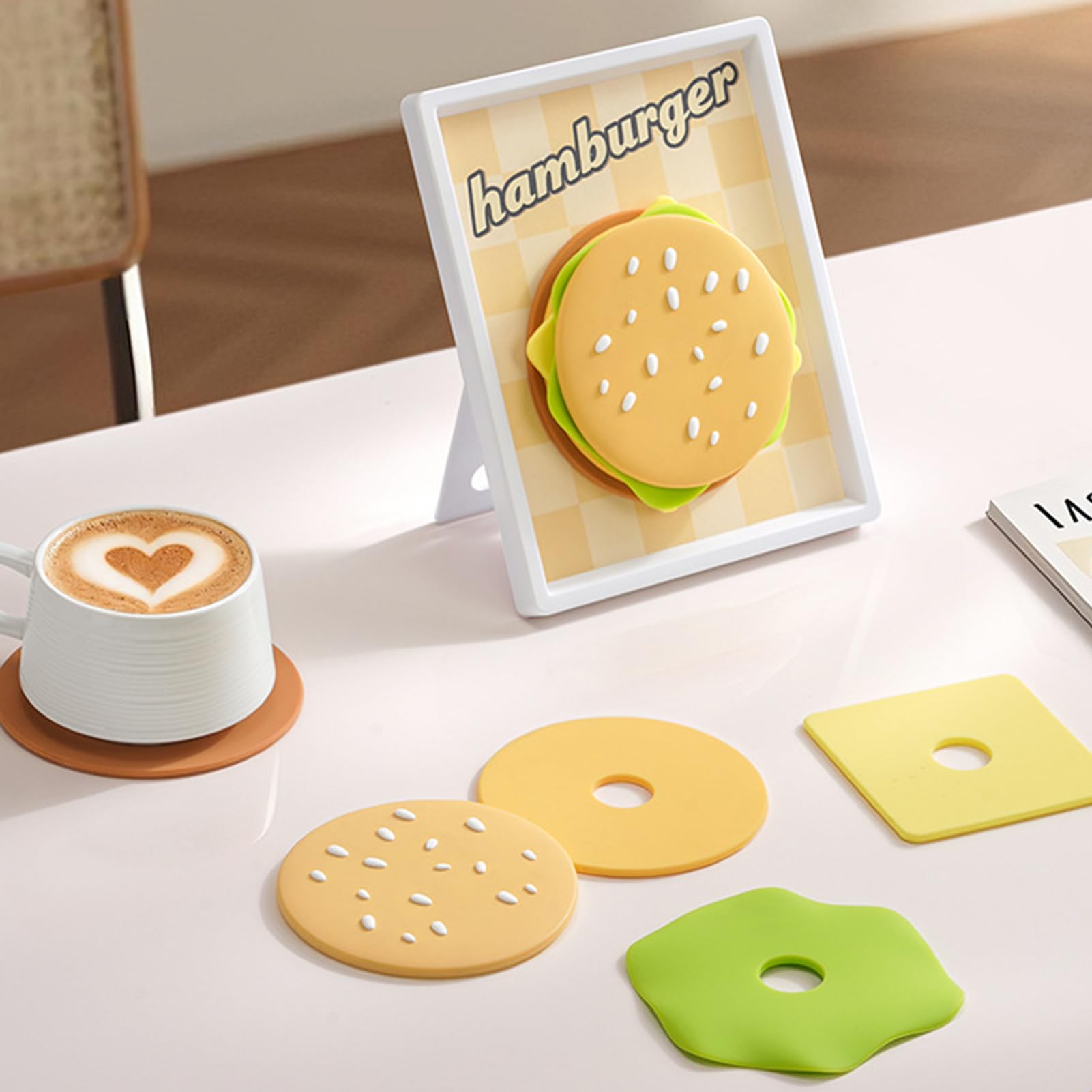 Posavasos Divertidos Base Antideslizante de Silicona con Diseño de | Posavasos con Integrado en la Base Para Barra de Café, Oficina en
