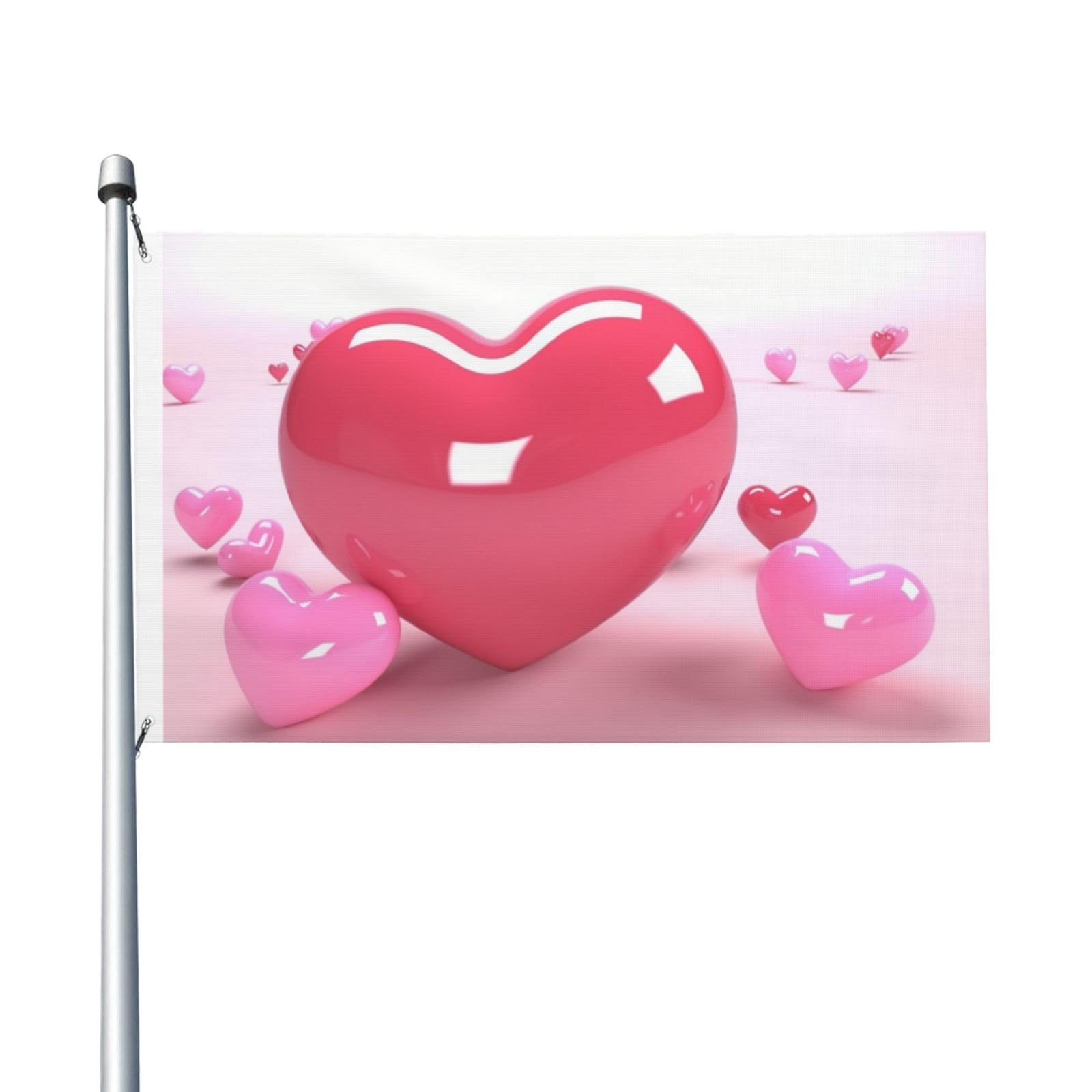 DecrPlus Flagge Mit Herzmotiv – 90x150 Cm, Polyester, Für Garten & Deko