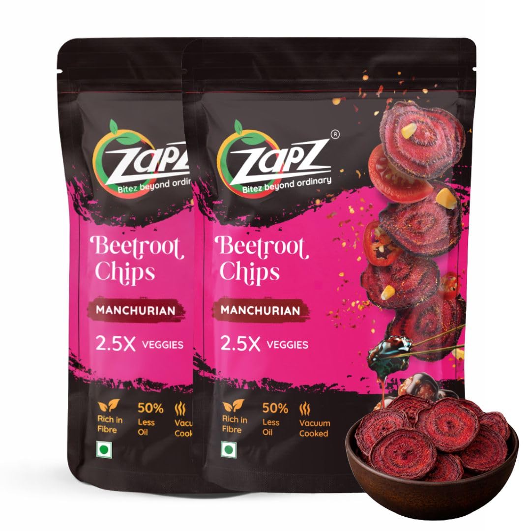 チャッピーMARKET B ZapZ Beetroot Manchurian Chips 40g Pack of 2 | Healthy Vegetable
