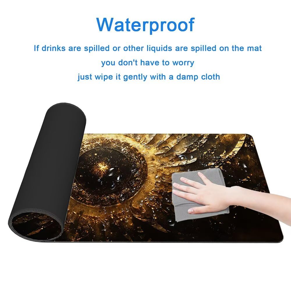 Gamingowa podkładka pod mysz XXL 1200 x 600 mm, duża podkładka pod mysz retro z przyszytymi krawędziami, gamingowa podkładka pod mysz, księżyc z ulepszoną precyzją i prędkością, wodoodporna, do
