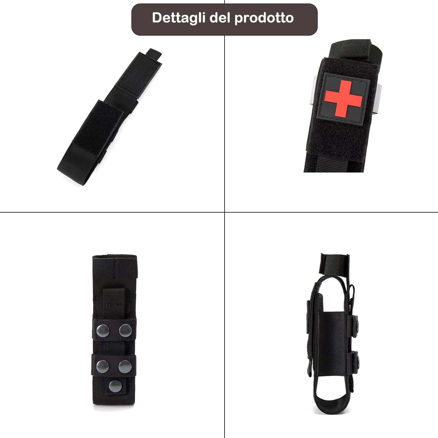 Feloyal Tourniquet Laccio Emostatico Borsa Molle Laccio Emostatico EMT Forbici Mediche, Borsa Supporto Militare per Laccio Emostatico e Forbici per Pronto Soccorso ed Emergenze all'aperto