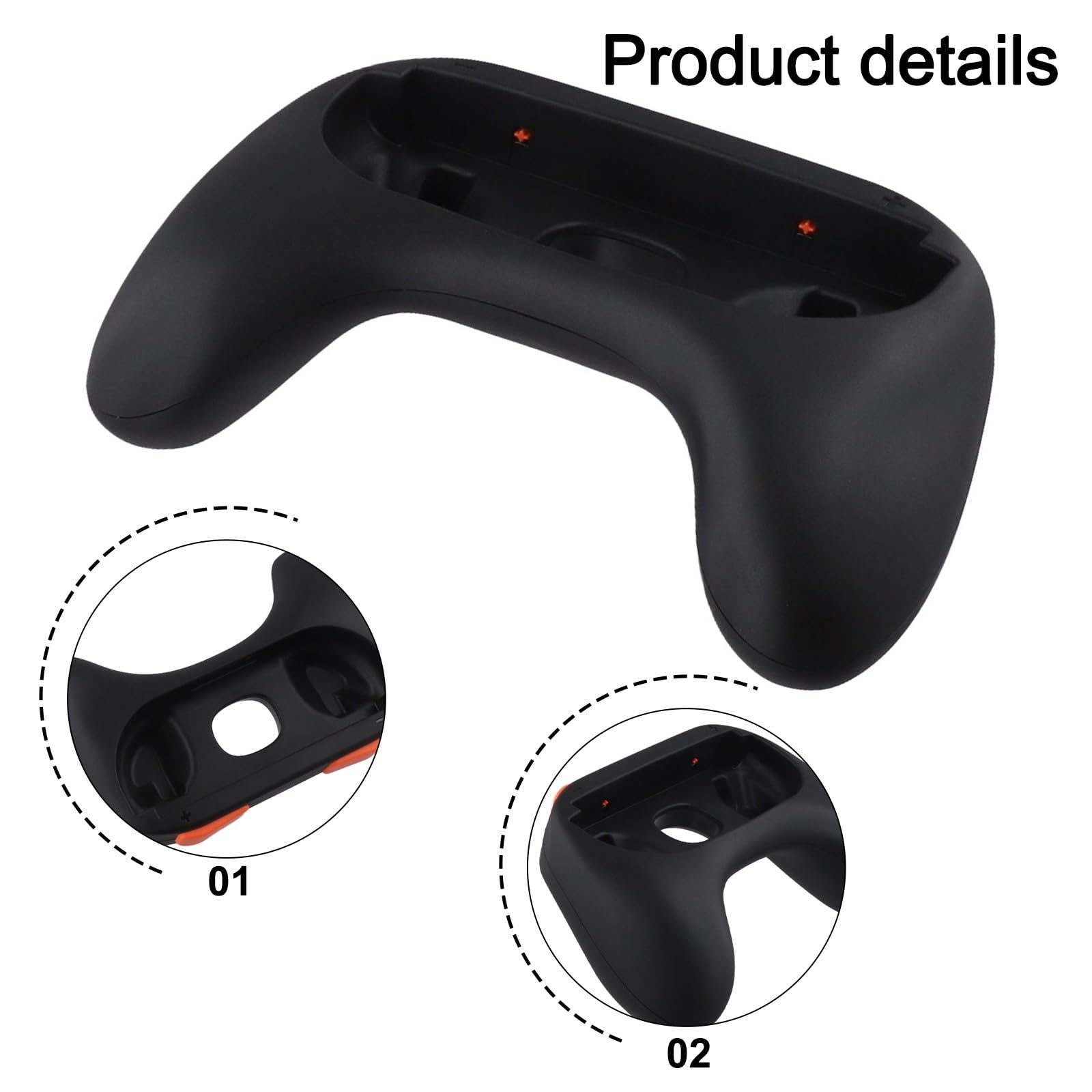 Comfort Grips para Nintendo Switch 2 para mandos Joy-Con, diseño ergonómico con acabado mate antideslizante, paquete de 2, color negro para rojo