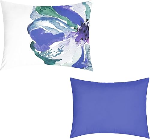 Miniatura 1 de ARLTTH Juego de 2 fundas de almohada lumbares de terciopelo floral azul de 12 x 20 pulgadas, fundas de almohada decorativas estilo granja para el