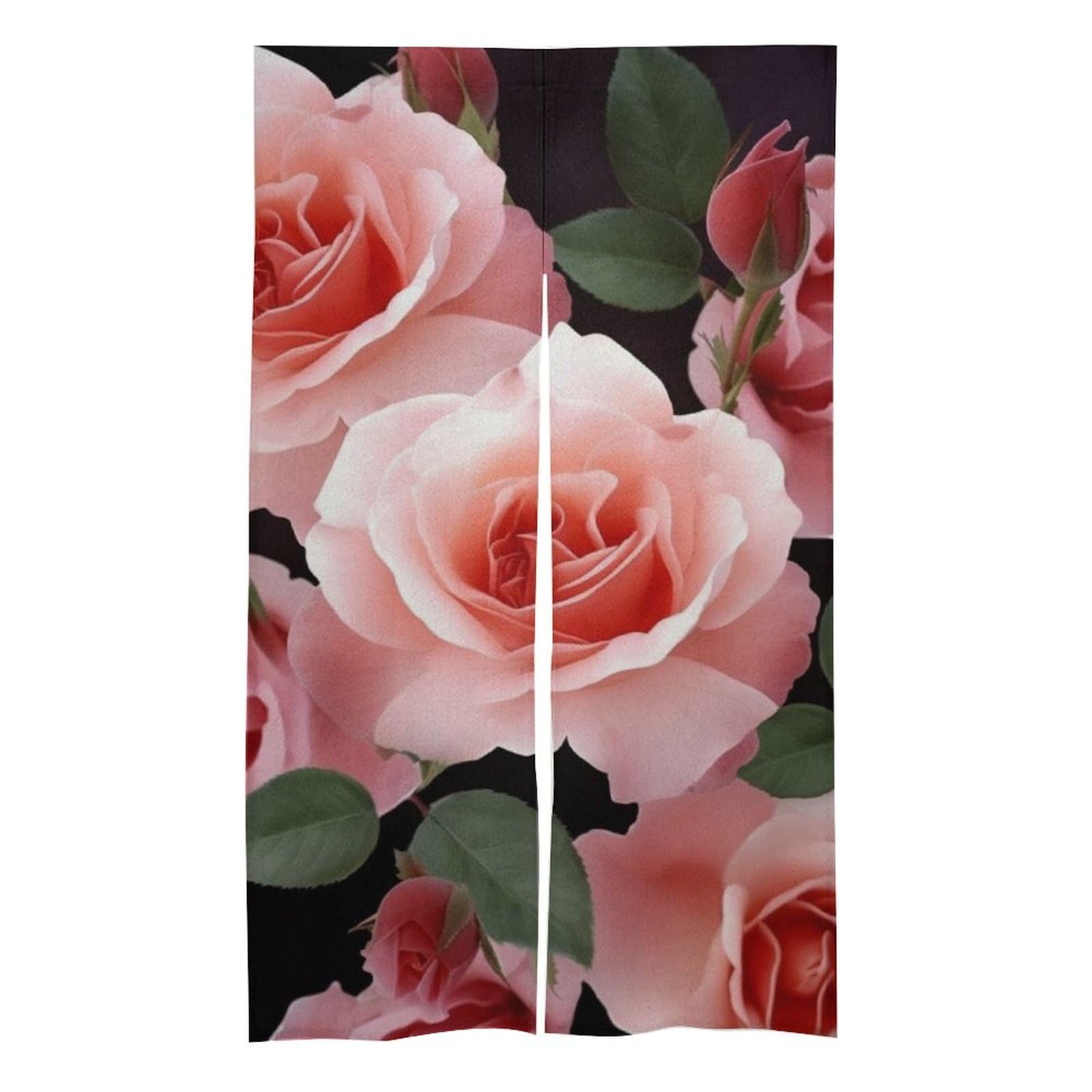 Rideaux occultants contre le vis-à-vis et le froid en salle de bain, motif roses