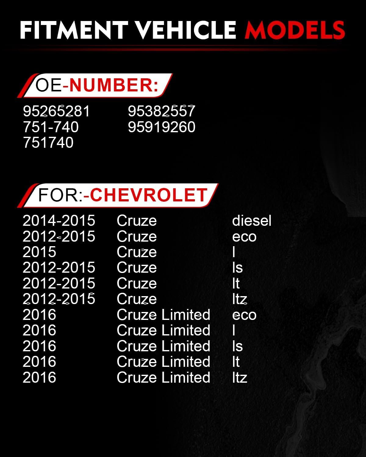 Front Right Passenger Side Power Window Regulator with Motor for:-Chevy Cruze Diesel Eco L Ls Lt Ltz 2012 2013 2014 2015, Cruze Limited 2016, 2 Pins Connector OE# 95265281, 751-740, 95382557