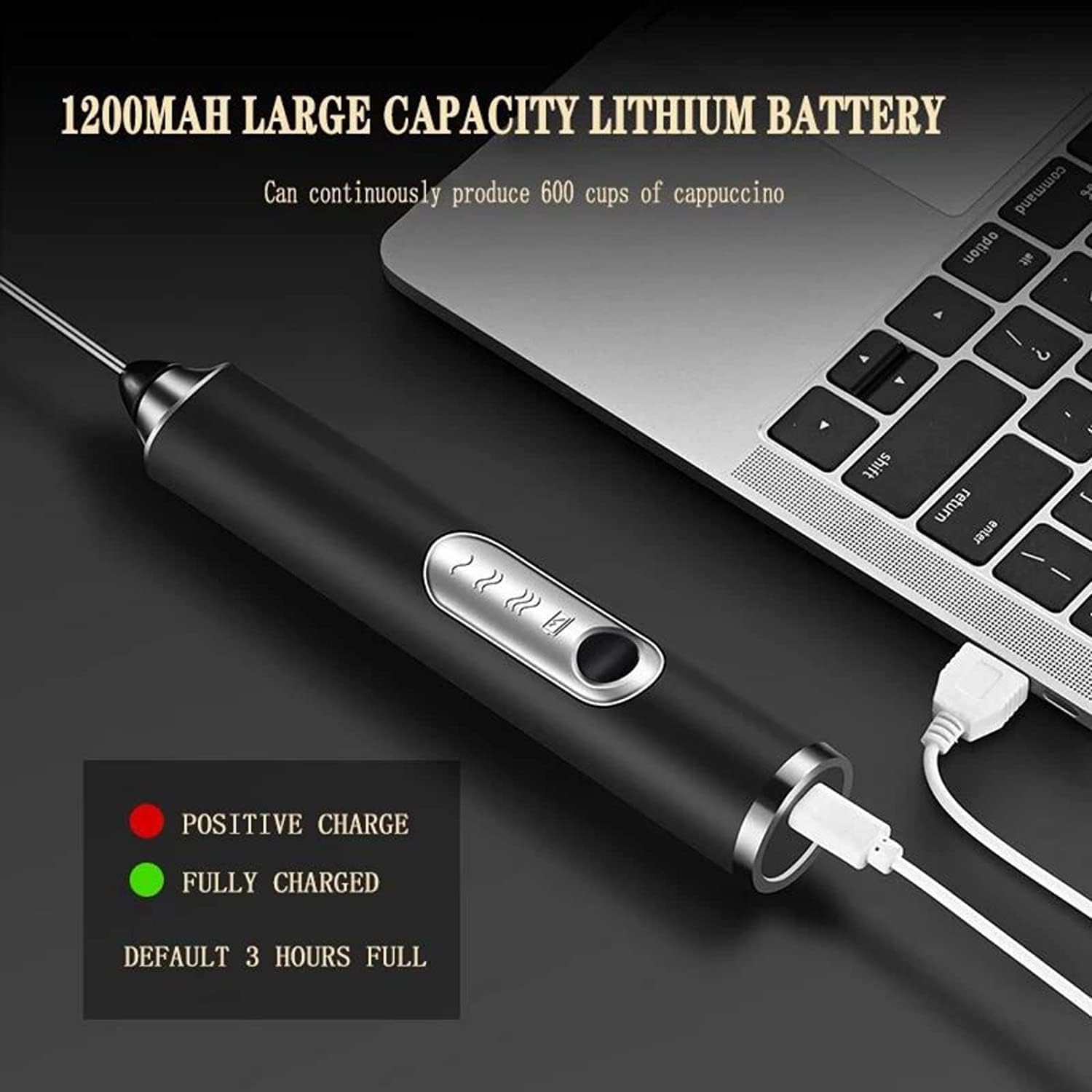 HOME SKILL® Milk Frother Hand Blender Coffee Frother Blender Electric Foam Maker USB Rechargeable Coffee Whisker Electric Blender Electric Coffee Beater for Cappuccino Maker Egg Beater Hand Blender 8 618SAsEOSVL. SL1500