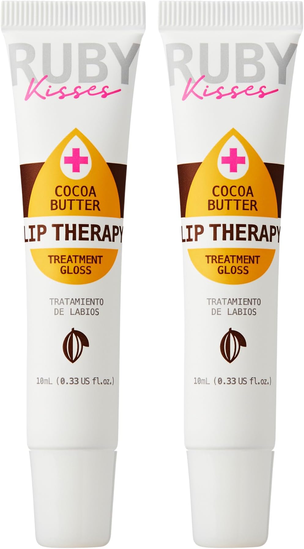 Cocoa Butter Hydrating Lip Oil Treatment Gloss (2 Pack), Hydrates & Heals with Vitamin E & Jojoba, Lightweight Clear Non-Greasy Formula with Jojoba & Rosehip Oil, Repair Dry Chapped Lips