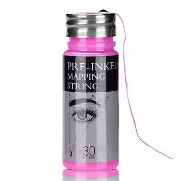 ATOMUS Eyebrow Mapping String 1 Bottle Pre-inked 30m98ft Microblading String for Brow Marking Measuring String for Eyebrow Makeup Pink