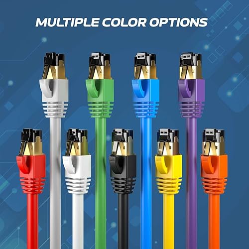 Miniatura 5 de Cables Direct Online Cable de conexión Ethernet SFTP Cat8 rojo de 1 pie, conexión de 40 Gbps 2000 Mhz, conectores RJ45 de cobre blindado 26AWG para