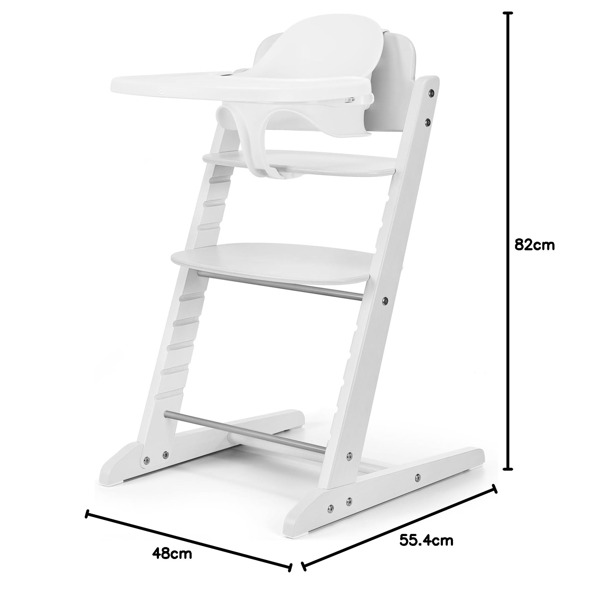 CYBEX Gold krzesełko do karmienia IRIS 3w1 Zestaw, Rośnie razem z dzieckiem, 6 miesięcy - 99 lat, wraz z zestawem dla niemowląt i tacą, drewno bukowe/plastik, All White