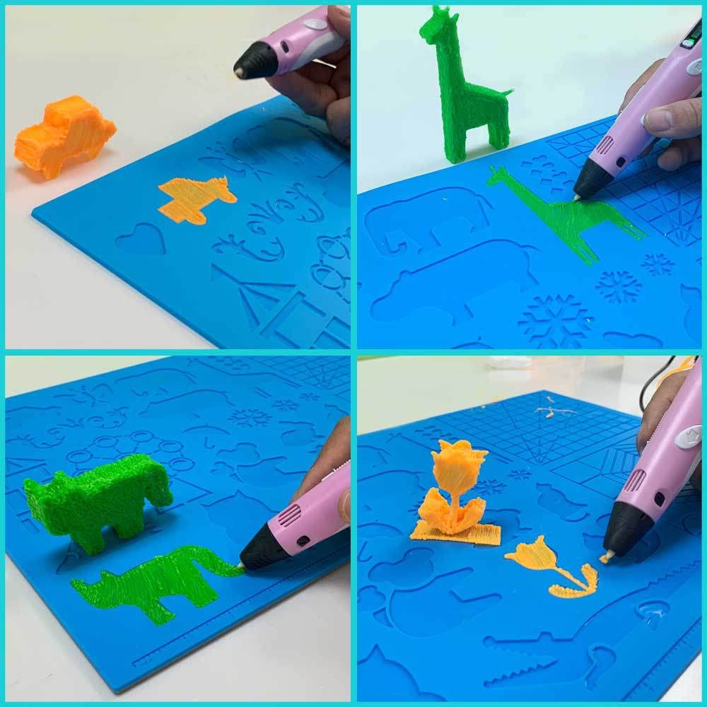 Pad in silicone 3D, con stampa 3D, 41,5 x 27,5 cm, con 2 custodie protettive per dita per Anf?nger