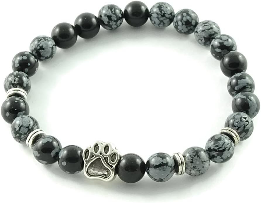 Bracelet 'DogLove' with a cute paw |Natural Stone | Gemstone | Pearl | Energy | Dog Jewelry