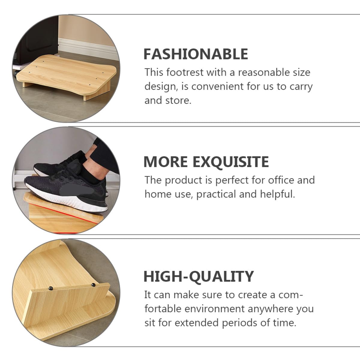 Poggiapiedi da Ufficio in Legno Piccolo Supporto Inclinato Sgabello per Studio e Casa Strumento Ergonomico per Postura e Comfort Gambe e Schiena